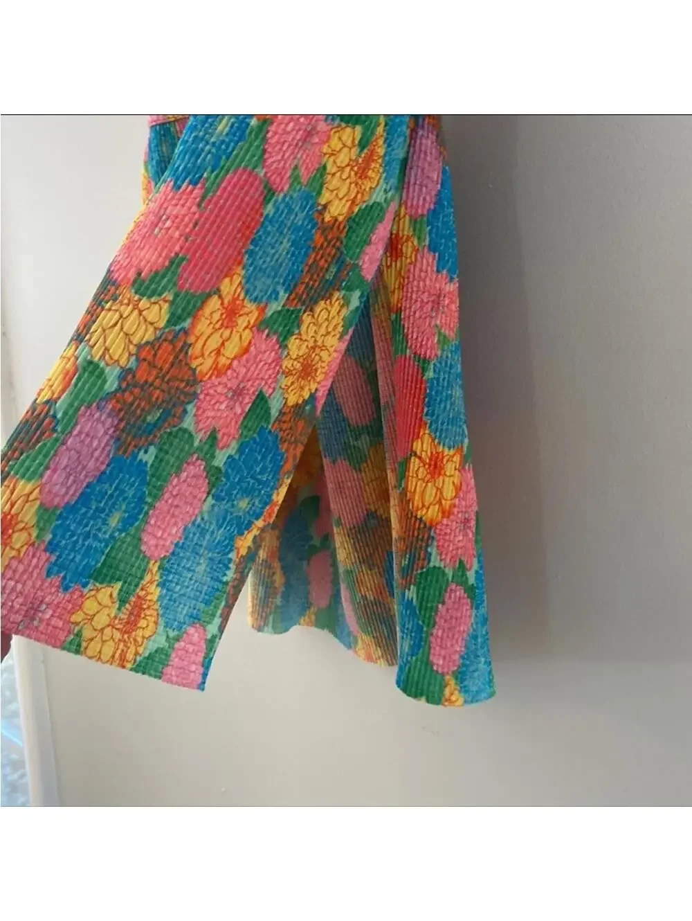 Zara Bright Floral Camisole Top Blue Orange Multi Color Strappy Cami Small - Picture 8 of 9